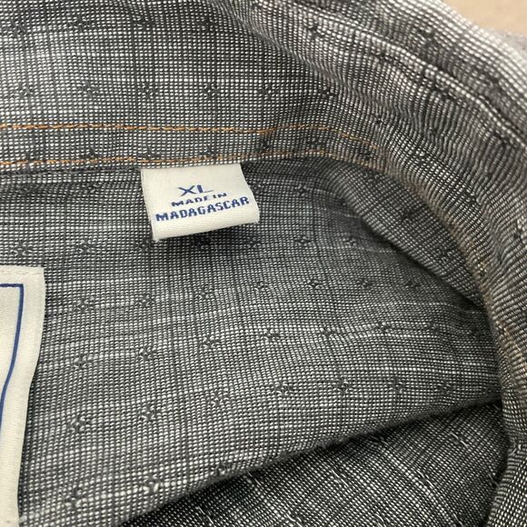 ROWM  Button Down collar shirt Men’s XL gray bloke core textured Geometric - Picture 6 of 8